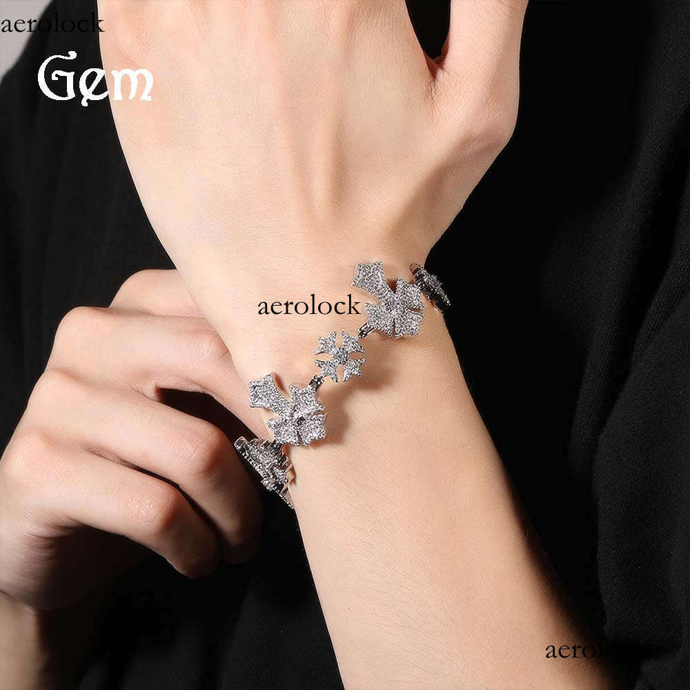 Hip-Hop Personality Creative New Snowflake Cross Bracelet Trendy Men Punk Style Unisex Jewelry