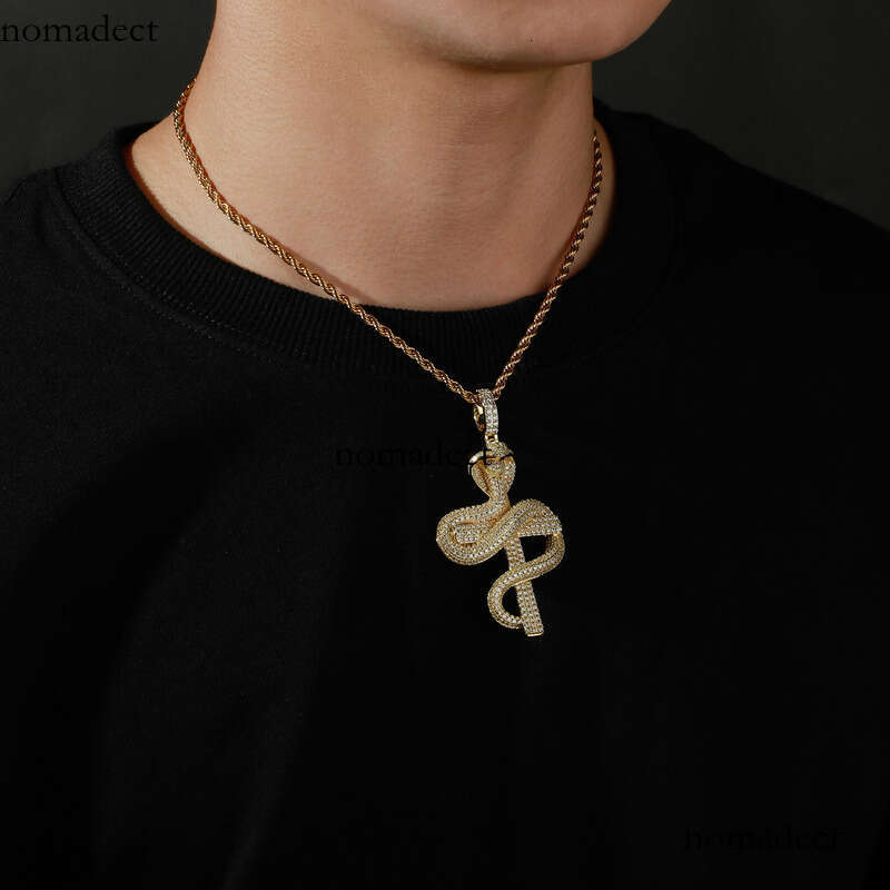 Unique Animal Pendant Simple Metal Texture Cobra Cross Necklace Jewelry