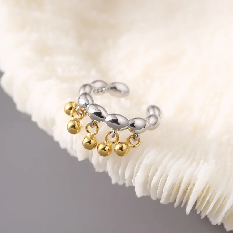 925 Silver Ear Bone Clip Earring Irregular Texture Dragonfly Shape Rice Grains Round Bead Ear Clip Without Pierced Women Ear Jew 250807