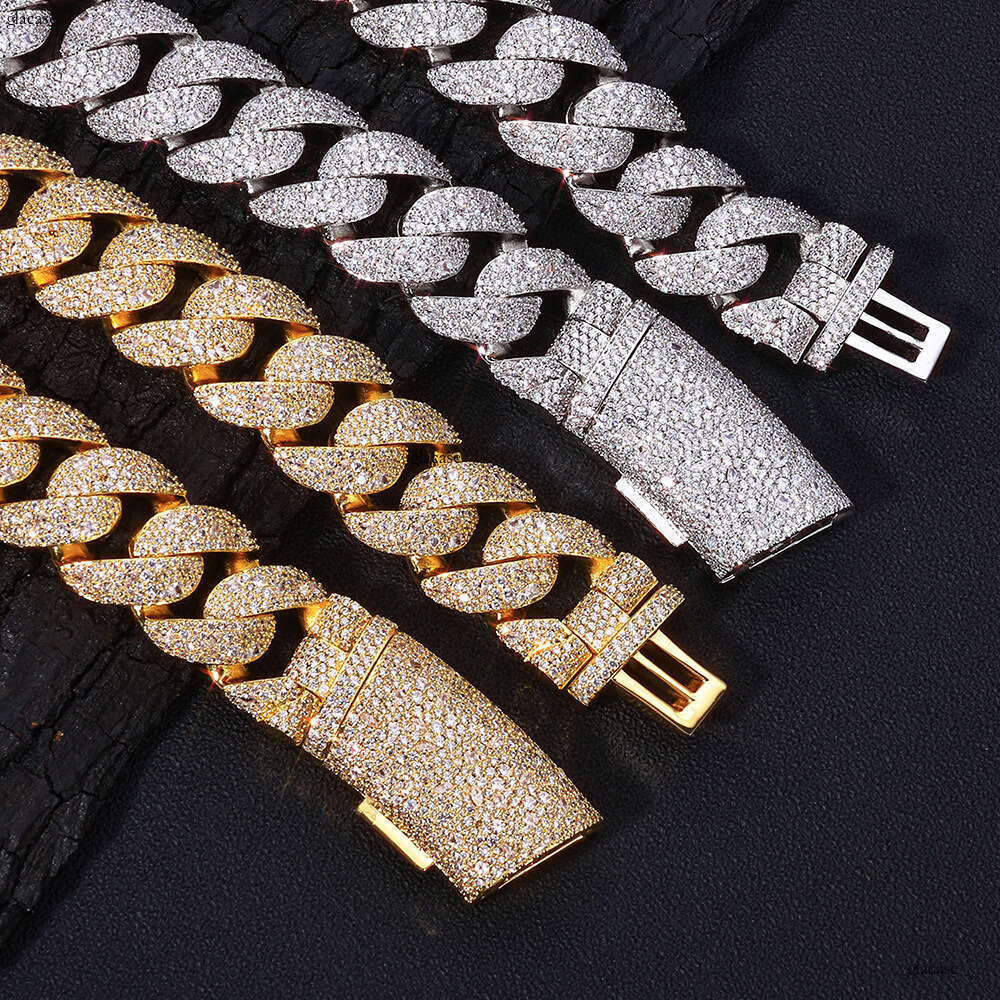 Hip Hop 22mmIced Out VVS Moissanite Bubble Cuban Chain High Quality Jewelry Men's Necklace