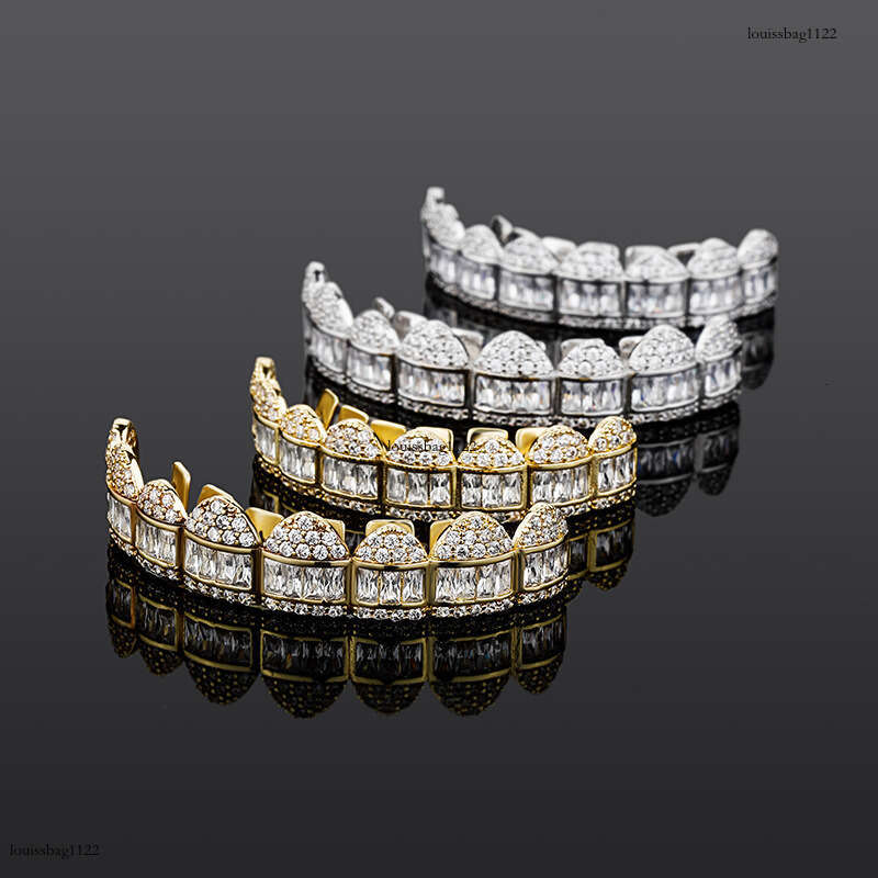 Hip Hop Eight Teeth T Square Zircon Christmas Costume Big Gold Funny Unisex Braces Accessories
