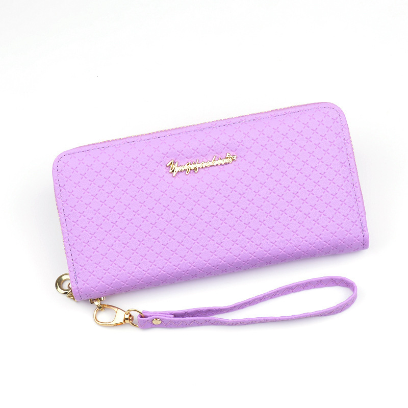 New Women's Wallet Long Zipper Clutch Fashion Luxury Bag Designer Bag Plaid Soft Leather Large Capacity Coin Purse Phone Bag