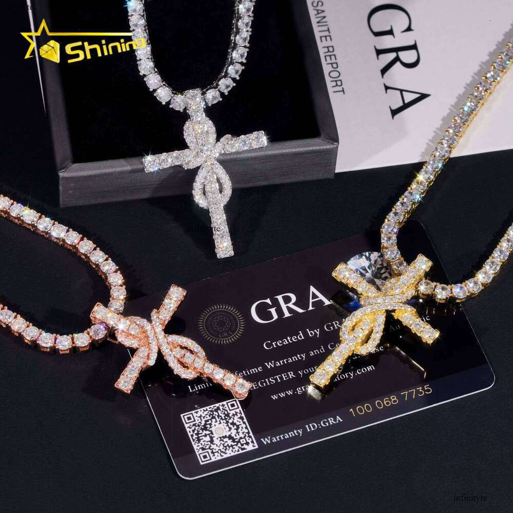 Sterling Sier Jewelry New Arrivals Hip Hop VVS Dia Iced Out Moissanite Cross Pendant