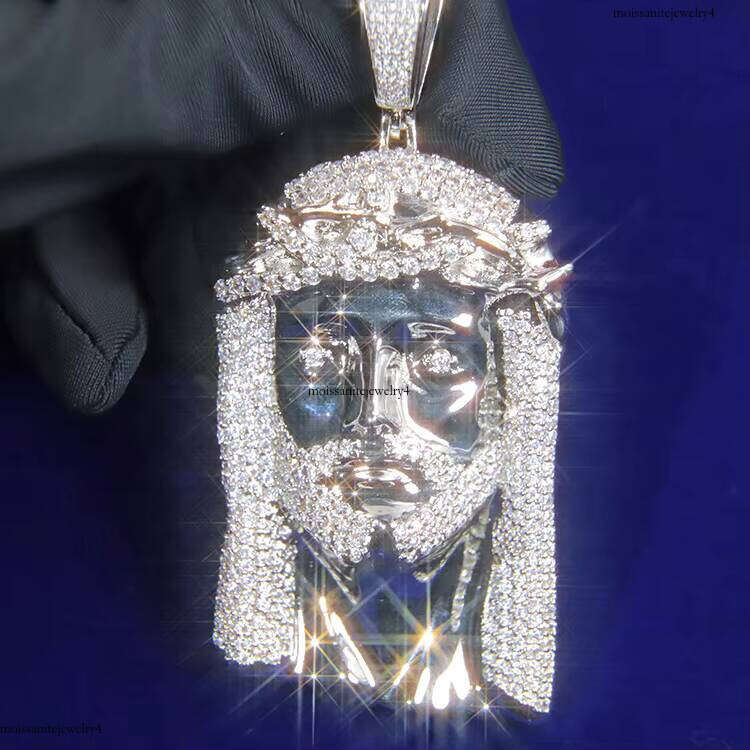 Xingguang RTS Fine Jewelry Jesus S Sier D Color VVS Dia Moissanite Cross Pendant for Men Women