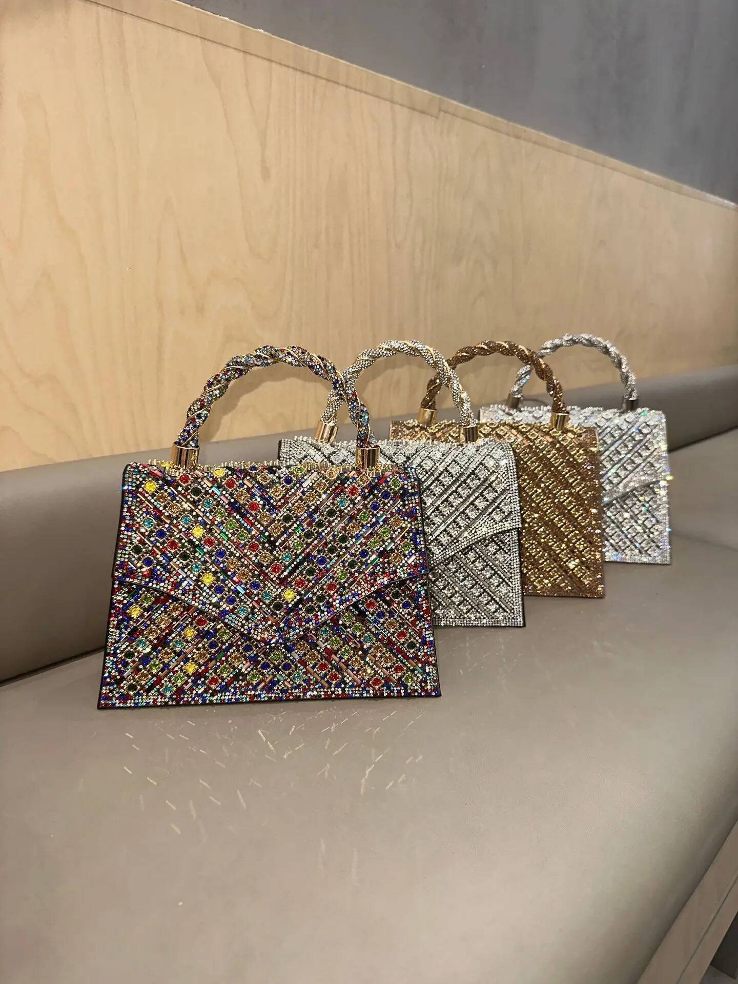 JIOMAY Purses 2024 Elegant Fashion Evening Bag Glamorous Rhinestone Party Bags Portable Handbags for Women