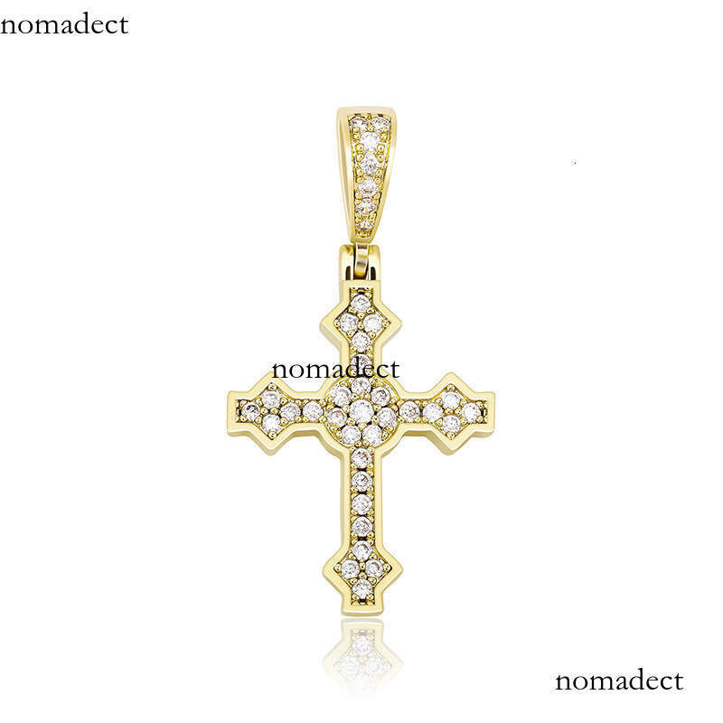 Simple Cross Pendant Full Moissanite chain Hip Hop Necklace Accessory