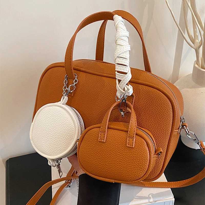 Brand Boston Bowling Bag Unique Composite Bag Commuter Handbag Multifunctional Master-slave Package Soft Pu Leather Pillow Bags Z250809