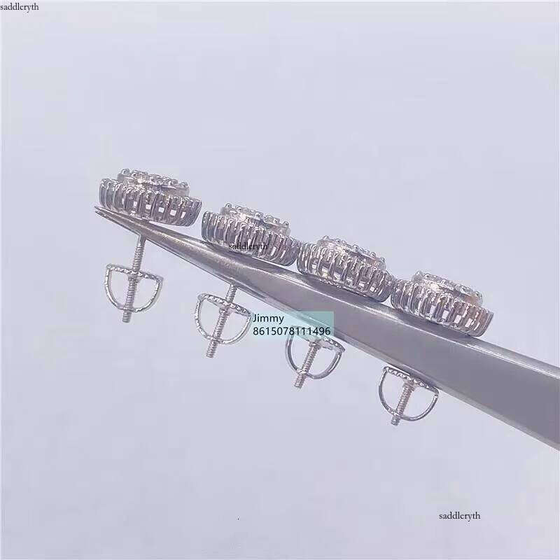New Trendy Hotsale Iced Out Lowest Price Sterling Sier Jewelry Moissanite VVS Stud Earrings