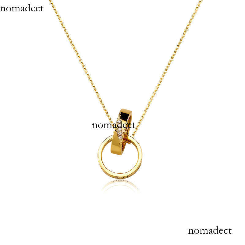 New INS Style Rings LOVE Couple Necklaces Inlaid with Moissanite chain Independent Packaging Gold Jewelry