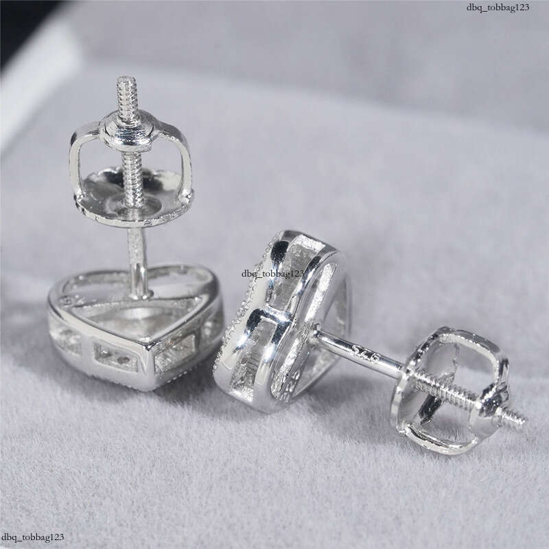 ICED OUT New Personalized Heart-shaped EarringIced Out VVS Moissanite D Color VVS Hip-hop Ear Jewelry