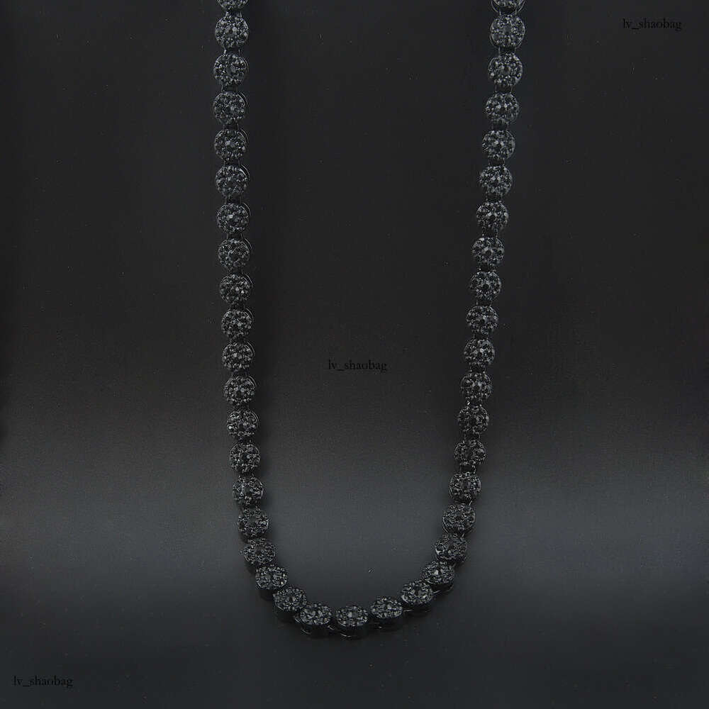 HipHop Personality High-Quality Men's Round Single Row Necklace Hip-Hop Rap Full Rhinestone Jewelry