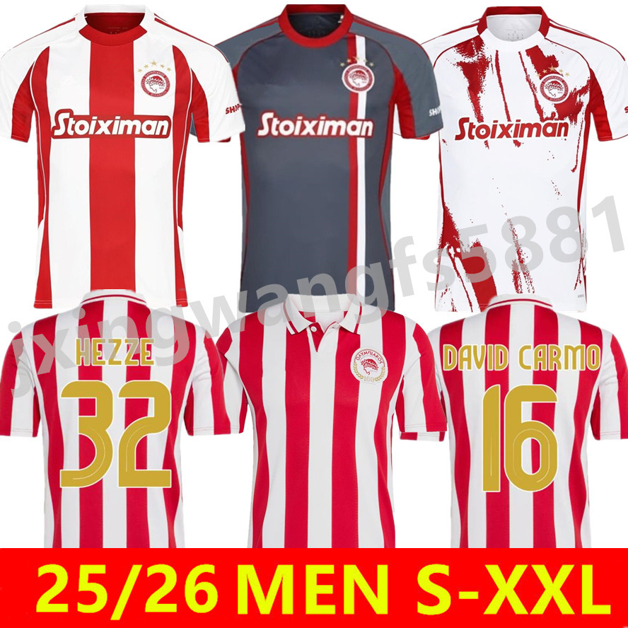 2025 2026 Piraeus Soccer Jerseys Greece Olympiacos HEZZE RODINEI FORTOUNIS GELSON.M EL KAABI YAREMCHUK CHIQUINHO ORTEGA VELDE 100th football shirt