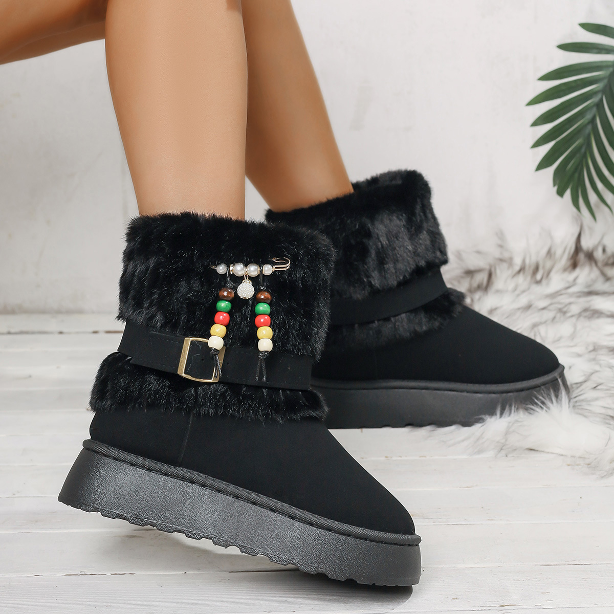 Free delivery designer woman boots Cotton boots with plush midsole snow boots make you look slimmer and taller keeping you warm