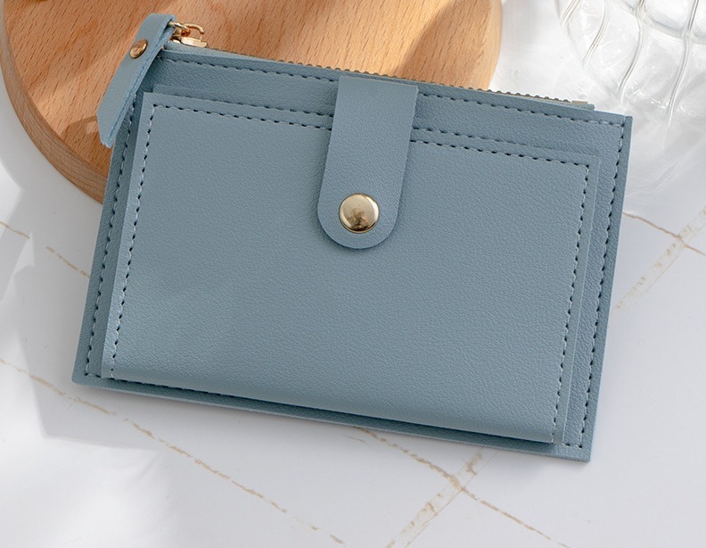 2025 Short Wallet For Women New Multi-card Slot Zipper Button Card Luxury Bag Holder Simple Ladies Card Case Student Coin Purse