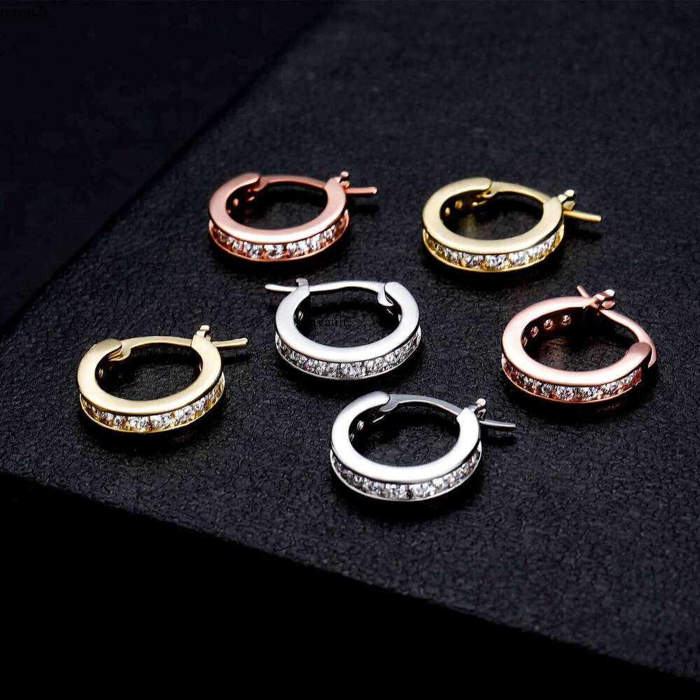 Mens Ins Trendy Ring Unisex Hip Hop Earrings Personalized Simple Dia Hie Hoop Earring Dangle Ear Rings Cute 14K Gold Bling Brincos