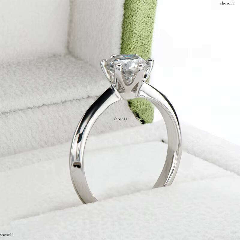 XINGGUANG Jewelry 0.5CT Engagement Round Shape Sterling Sier Moissanite Dia Wedding Ring