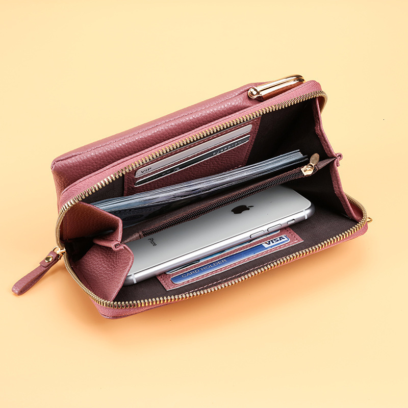 2025 New Women's Long Luxury Bag Wallet Korean Style Simple Double Zipper Large Capacity Coin Purse Multi-card Slot Wallet Card Holder