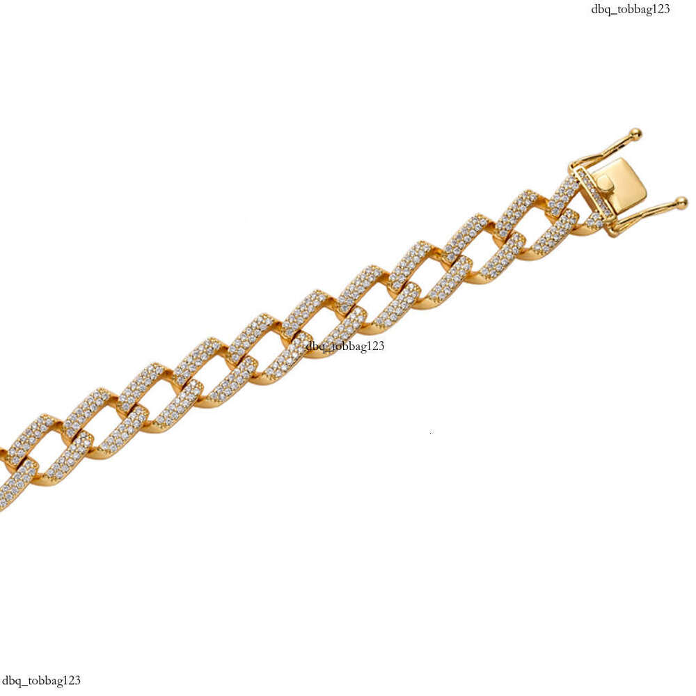 14mm Bar Miami Cuban Chain Full Zircon Men's Bracelet