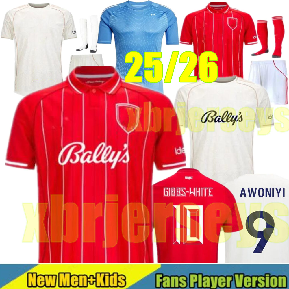 25 26 Nottinghams Forest Soccer Jerseys LINGARD GRABBAN Johnson Surridge 2025 2026 Men kids Forest Awoniyi AMEOBI KROVINOVIC ELANGA Football Shirts Men Kids Kit