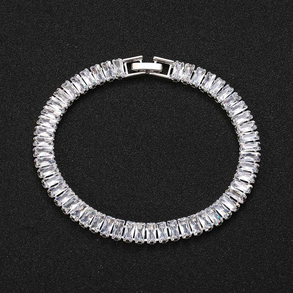 7mm T Cubic Men's Bracelet Hip Hop Alloy Full Zirconia Personality Accessory