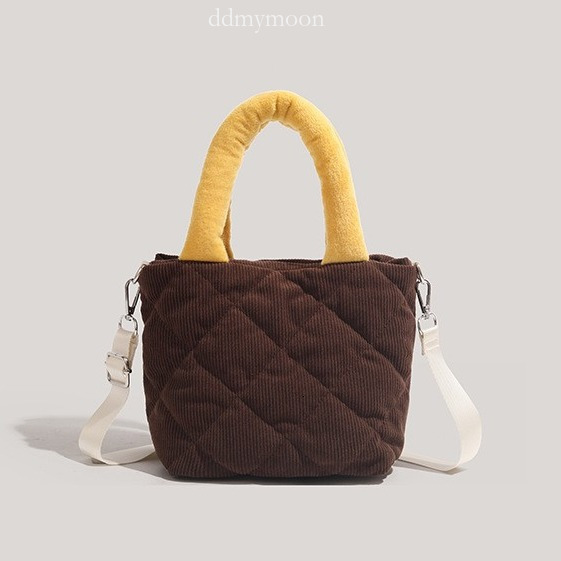 Large Capacity 2025 Cute Corduroy Quilted Casual Handbag Shoulder Crossbody Bag ddmymoon