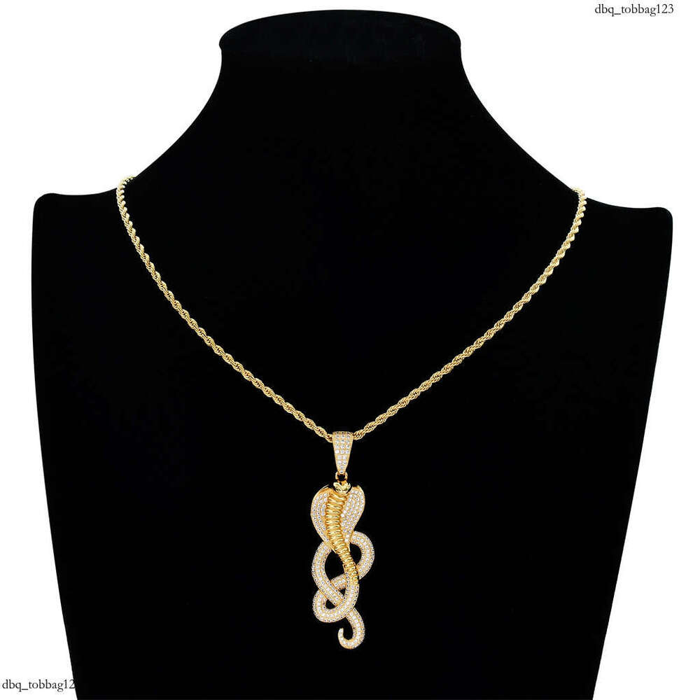 Cobra Pendant Micro Paved Moissanite chain Street Creative Personality Men's Hip Hop Necklace