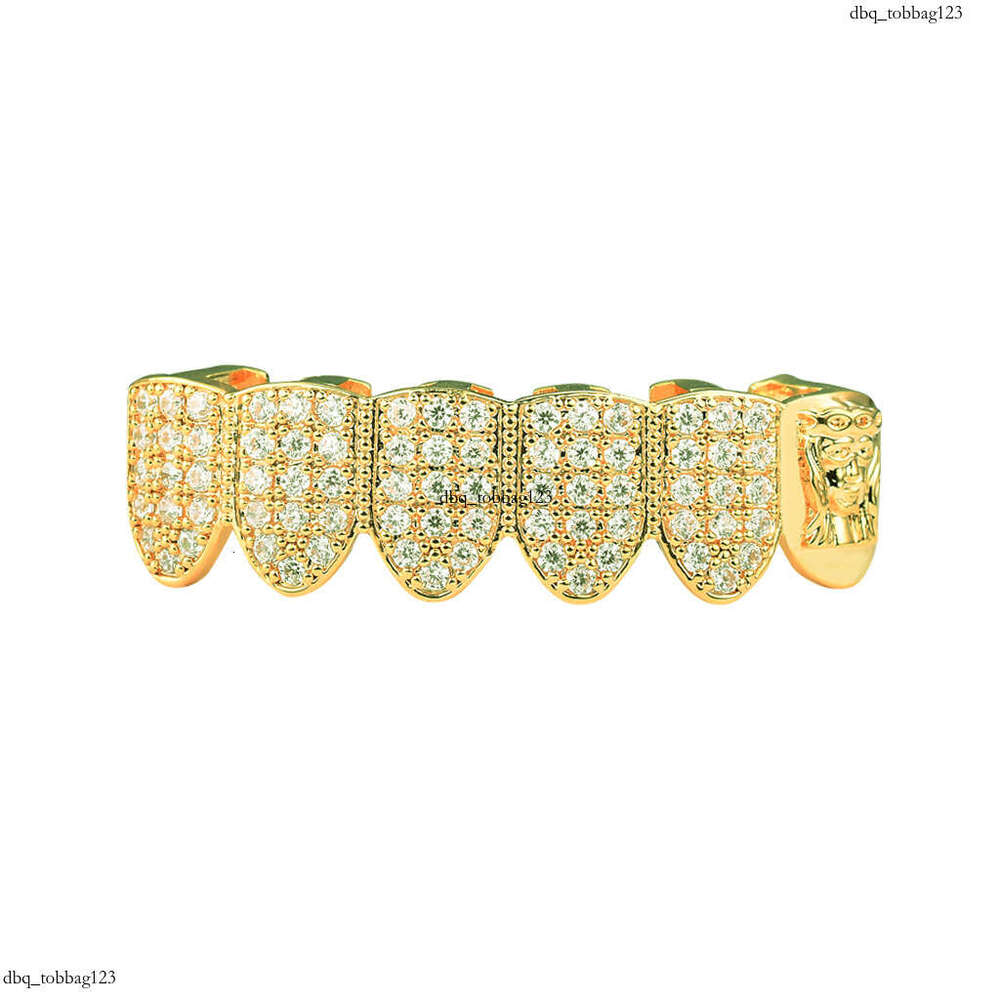 Accessories Full Dia Micro Paved Zircon Halloween Makeup Gold Hip Hop Teeth