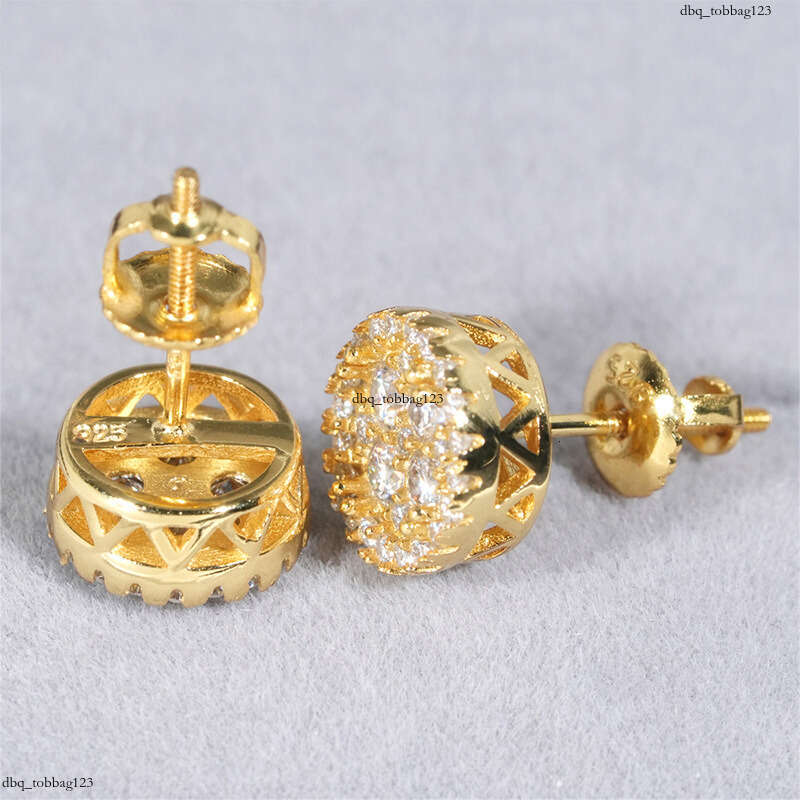 ICED OUT Creative Moissanite Sier Hip Hop Unisex Earrings Accessories
