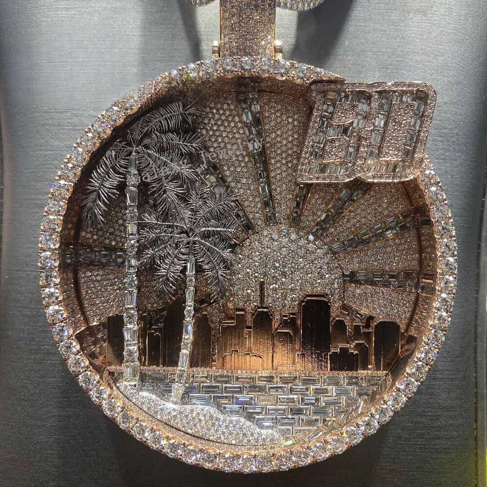 hip-hop rapper with exaggerated personality Trendy Mossanite Jewelry Sterling Sier Custom Dia Chain Iced Out Hip Hop Pendant Necklace