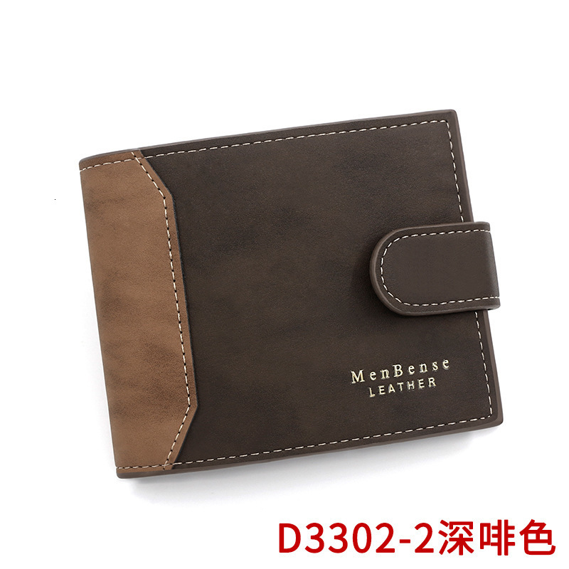 Menbense Korean Style Gold Stamped Luxury Bag Men's Wallet Short Buckle 70% Off Matte Men's Wallet
