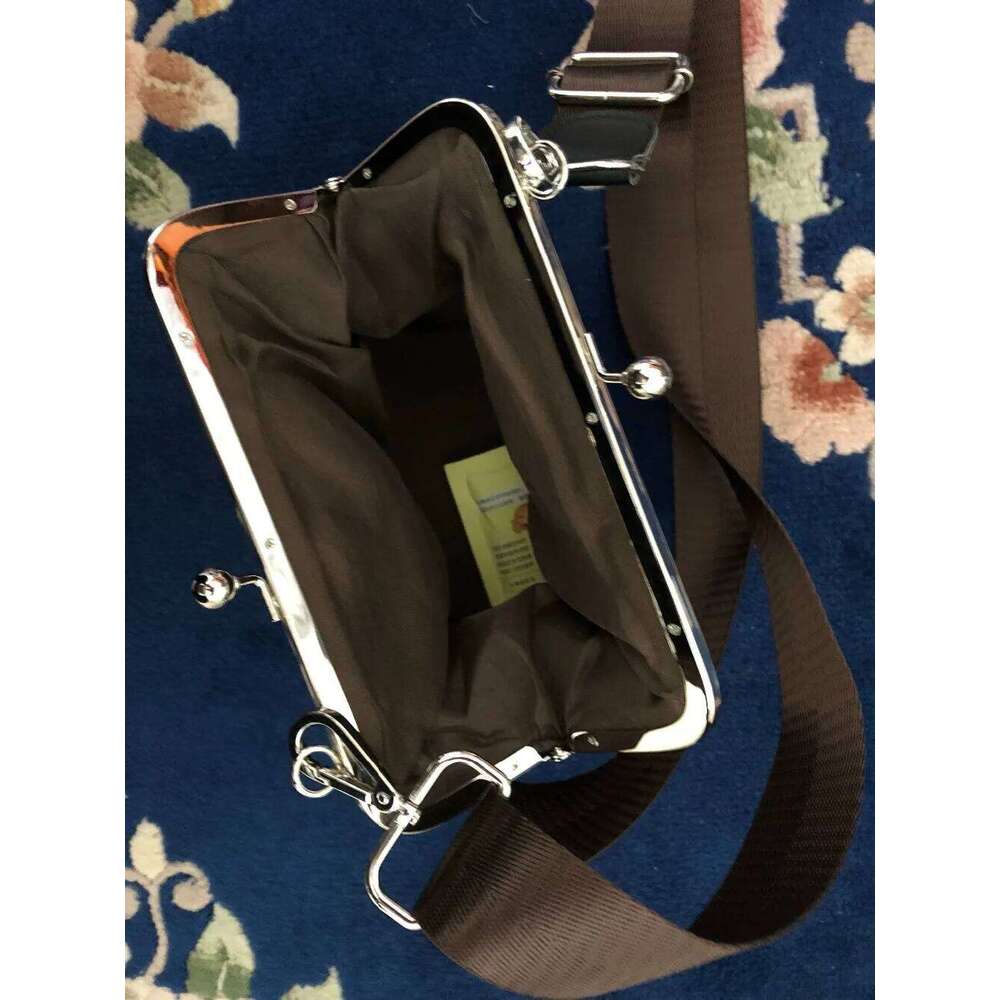 Women Messenger bag Retro Kiss Lock Shoulder Crossbody Bags for Female Clip Bag Black Pu Leather Handbags Phone Purse bolsas