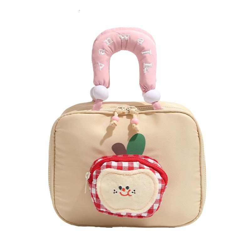 Lightweight Portable Girl's Travel Storage Bag Pastoral Style 3D Cartoon Apple ddmymoon