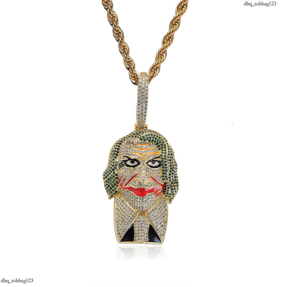 Hip Hop Necklace Batman Suit Joker High-Quality 3A Moissanite chain Hiphop Micro-Paved Pendant