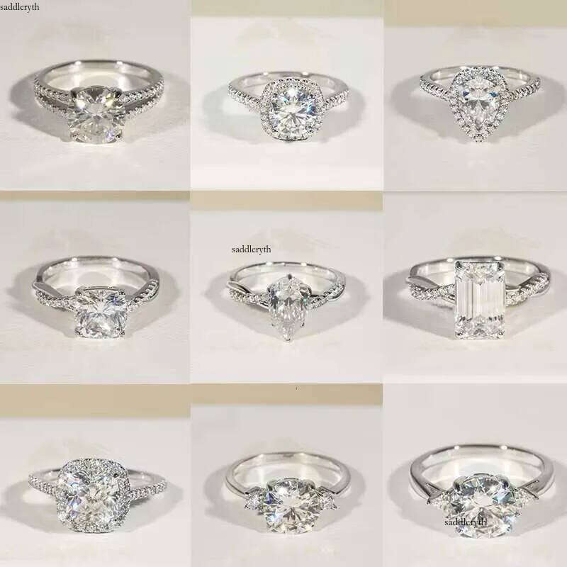 49 Styles Fancy Cut Hip Hop Jewelry Engagement Rings Sterling Sier Iced Out Moissanite Dia Ring 15 5a