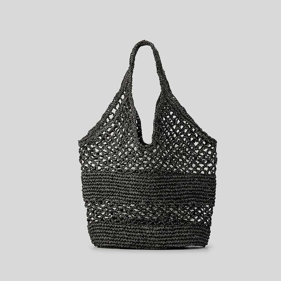 Casual Hollow Straw Women Shoulder Bags Paper Woven Lady Handbags Handmade Summer Beach Large Tote Bag Big Shopper Purses