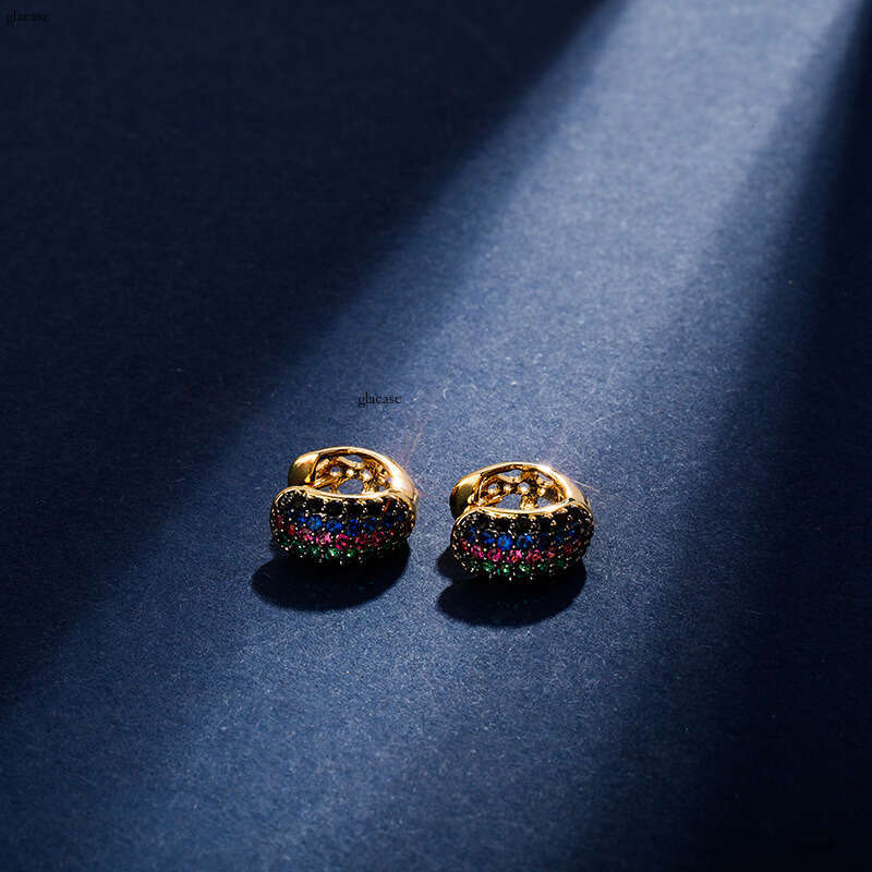 Ins Style Colorful Zircon Earrings for Men and Women, Light Fashion Stud Earrings, Gold Australian
