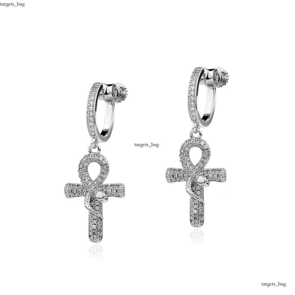 Trendy Non-Pierced Earrings for Men and Women Hip-Hop Studs Personality Simple Snake Inlaid Dia Ear Jewelry