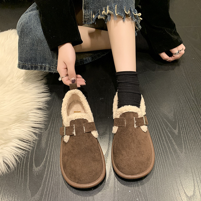 Shoes Plush Women Wear Snow Cotton Autumn And Winter New Vintage Women's Shoes 2025