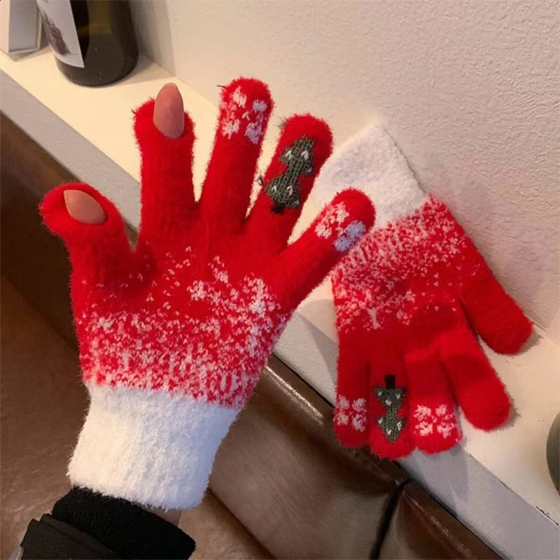 Screentouch Gloves for Autumn Winter Warm Liner Gloves for Female Girl Christmas Hand Warmer Women Daily Wear Handwear 250807