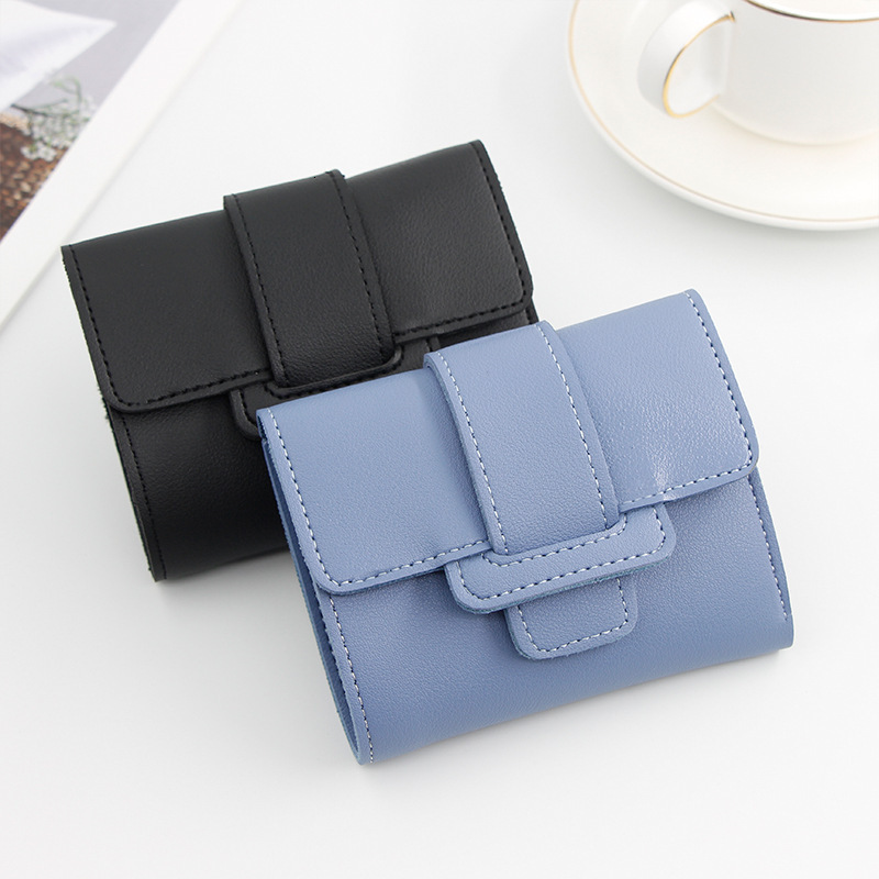 New Korean Style Women's Short Wallet Candy Color Drawstring Small 70% Off Coin Purse Student Short Luxury Bag Wallet Money Clip