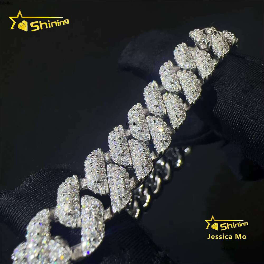 Fashion Rapper New Arrivals Hip Hop 10mm 2Rows Jewelry VVS1 Moissanite Iced Out GRA Certificate S Sier Bracelet Man