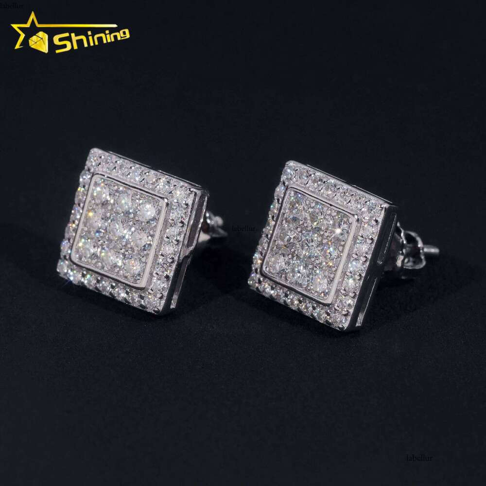 Hight Quality New Arrival Pass Tester GRA VVS Lab Dia Fully Iced Out Sier Jewelry Moissanite Stud Earrings