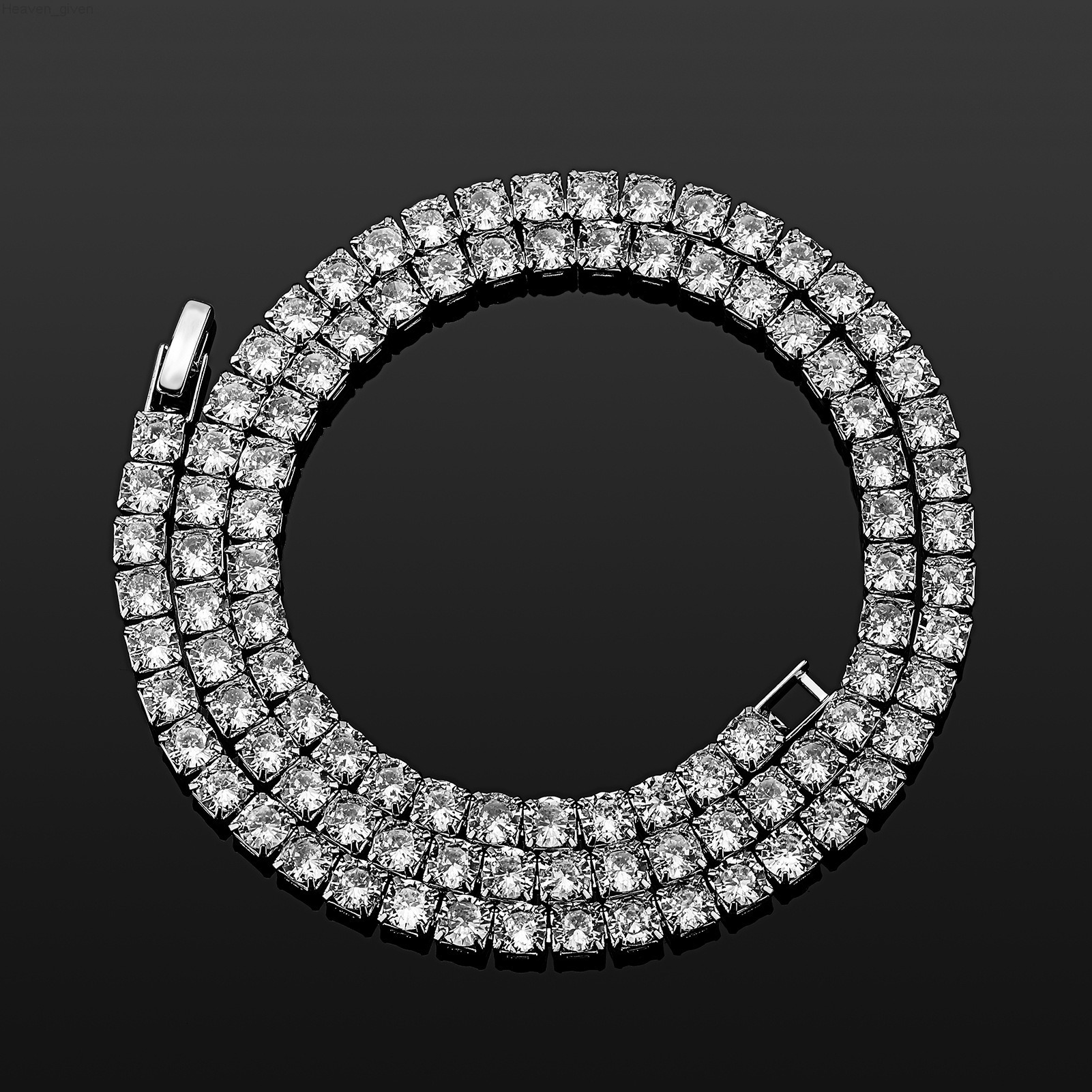 Prong Set Round CZ Zircon Chains 3-5 MM Bling Cubic Zirconia Diamond Tennis Necklace