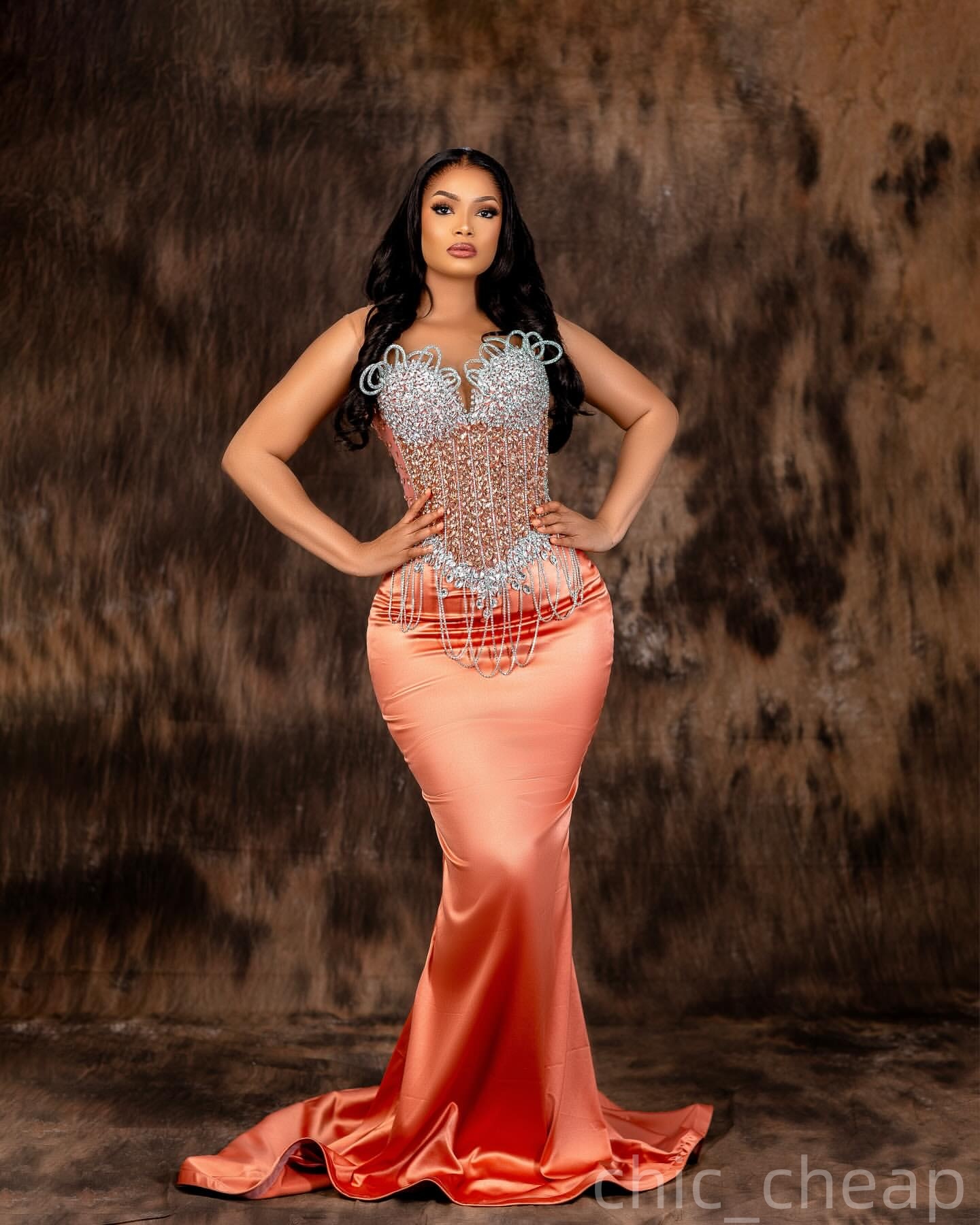 Mermaid Coral Prom Dresses 2025 Sweetheart Crystals Beaded Satin Evening Formal Party Second Birthday Engagement Gowns Plus Size Dress For Special Occ