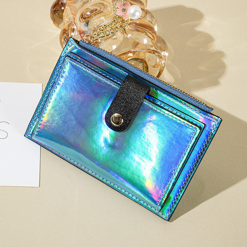 2025 New Women's Ultra-thin Card Holder Patent Leather Glossy Card Holder Korean Version Multi-functional Card Holder Luxury Bag Coin Purse Multi
