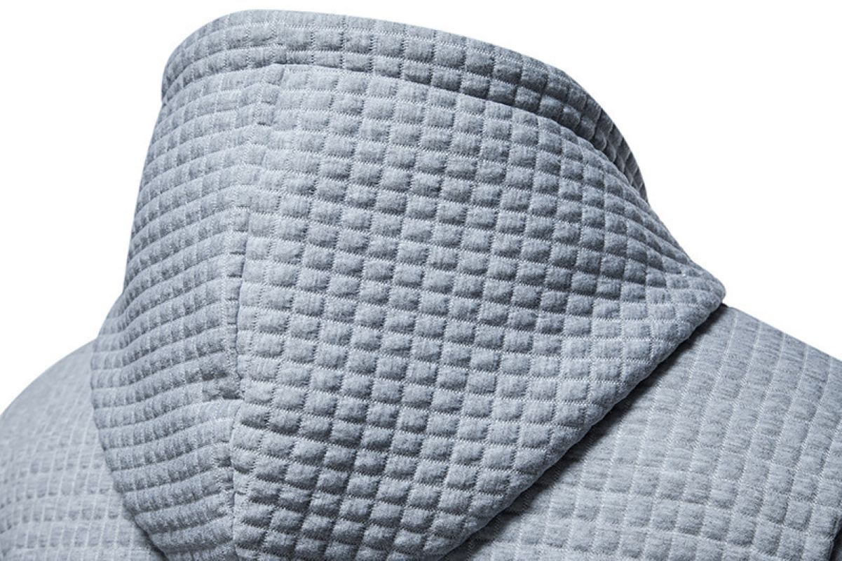 Mens Hoodies Pullover Casaul Long Sleeve Drawstring Waffle Knit Hooded Sweatshirt with Kanga Pocket