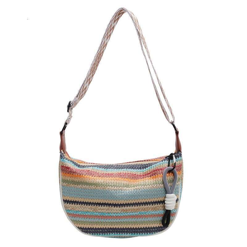 Hot Selling Rainbow Straw For Women New Fashion Underarm Single Shoulder Versatile Large Capacity Commuter Crossbody Bag Designer Bags