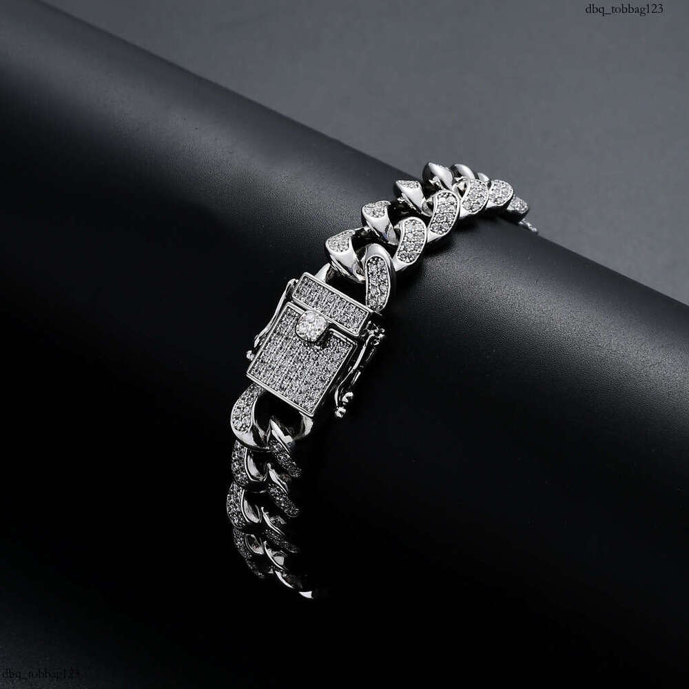 High-Quality HipHop Jewelry Pave Zircon 12mm Cuban Vacuum Plating Bracelet