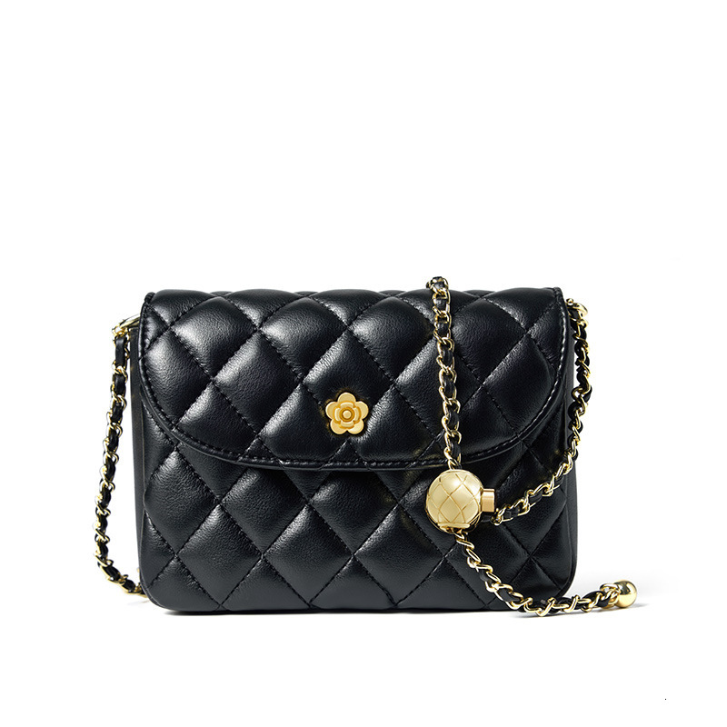 Cowhide Quilted New Crossbody Genuine Leather Shoulder Chain Bag For Women