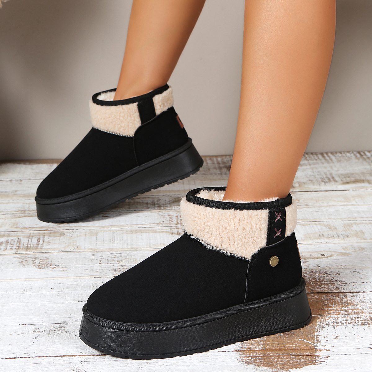 new Free delivery designer woman boots Thick and warm cotton boots workwear boots outdoor non slip cotton shoes
